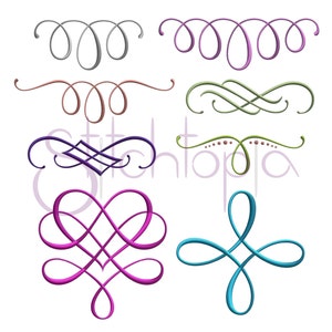 Grace Embroidery Accent Set 9-16 - 8 Designs 10 Formats Included Machine Embroidery Monogram Accent Designs - Instant Download Files