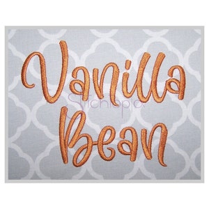 Vanilla Bean Embroidery Font .75&quot; 1&quot; 1.25&quot; 1.5&quot; 2&quot; Formats: bx dst exp hus jef pes sew shv vip vp3 xxx Machine Embroidery Instant Download