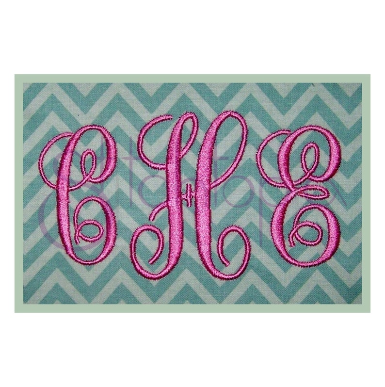 Elegant Embroidery Monogram Set Satin 1 1.5 2 2.5 3 Machine Embroidery Font Alphabet Monogram Embroidery Font Instant Download image 1