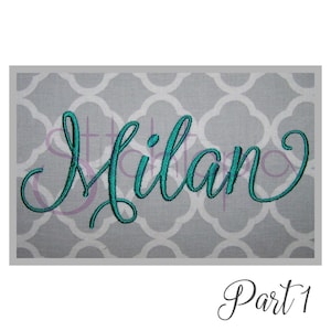 Milán 1 Monogram Set – 1", 1.5", 2", 2.5", 3" - Digital Machine Embroidery Font Alphabet Letters Calligraphy Script Instant Download Instant Download