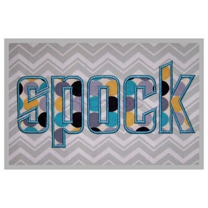 Spock Applique Monogram Set -2", 3", 4" - letras minúsculas - Diseño de bordado de máquina digital - Descarga instantánea - Star Trek Font