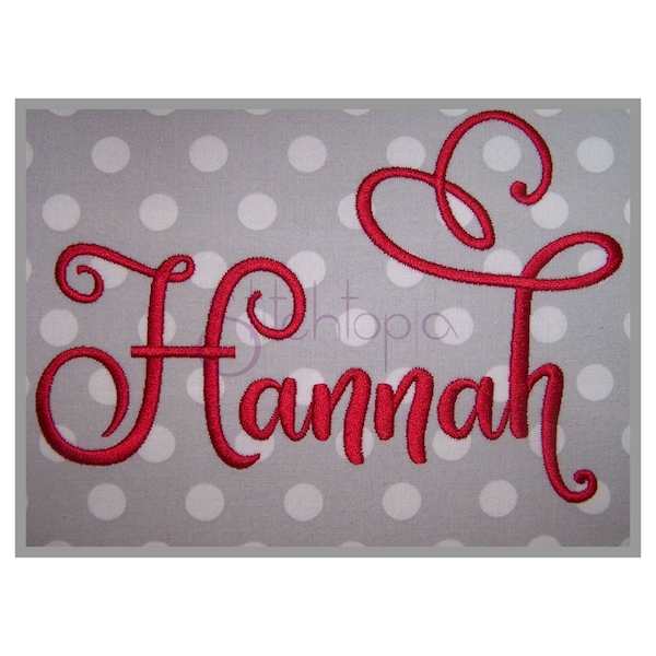 Hannah Stickerei Schrift - 1 "1,5" 2" 2,5" 3" Maschinenstickerei Schrift 5 Größen 11 Formate DST Schriften PES Schriften SX Schriften - Instant Download Dateien