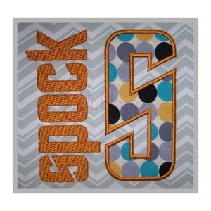 Spock Applique Monogram Set -2", 3", 4" - Letras mayúsculas - Diseño de bordado de máquina digital - Descarga instantánea - Star Trek Font