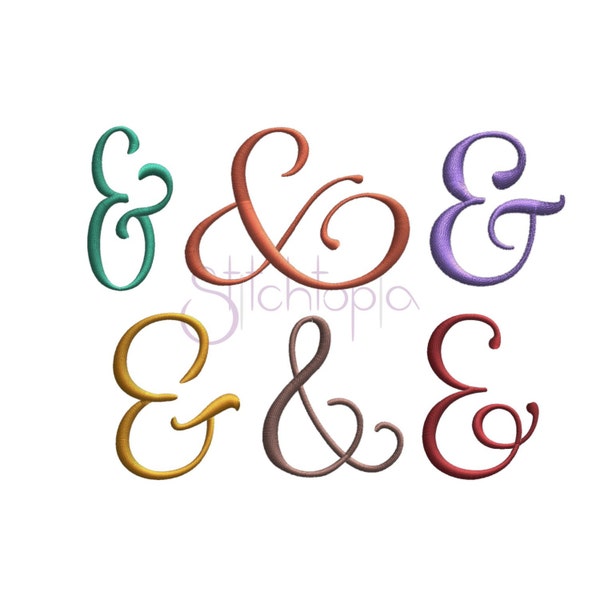 Ampersands Set 1 - Machine Embroidery Design - Instant Download - for Audrey, Emily, Grace, Hailey, Kaelin, Sophia Sets, Various Sizes