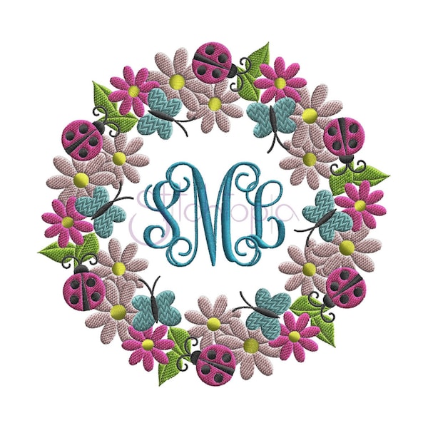 Spring Filled Embroidery Frame - 8 Sizes 10 Formats PES DST JEF Digital Machine Embroidery Design Monogram Frame - Instant Download Files