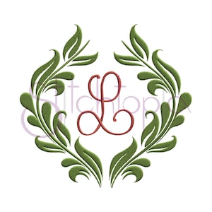 Vintage hojas Laurel Wreath bordado marco - diseño de bordado de máquina digital - Archivos de descarga instantánea