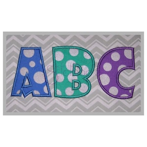Escuela Applique Monogram Set – 2" 3" 4" - Letras mayúsculas - Bordado Alfabeto Fuente Máquina Bordado Diseño - Descarga Instantánea Archivos