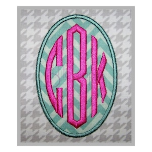 Vintage Oval Monogram Set - 4" 5" 6" 7" - Fuentes de bordado de máquina - Círculo bordado Monograma Fuente 11 Formatos BX PES DST Descarga instantánea