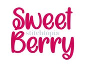 Sweet Berry Embroidery Font .75" 1" 1.25" 1.5" 2" Format bx dst exp hus jef pes sew shv vip vp3 xxx Kids Embroidery Font Instant Download