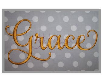 Grace Embroidery Font #3 - 5" 6" 7" 11 Formats Machine Embroidery Fonts Script Embroidery Fonts BX Fonts PES Fonts - Instant Download Files