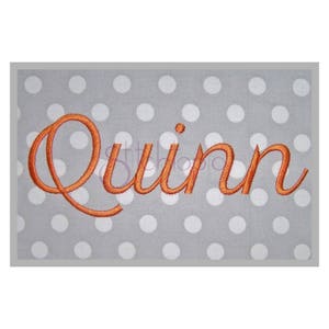 Quinn Stickmuster Set –. 5" 1″ 1.5" 2″ 2,5" 3″ - Maschine Stickerei Schriftarten - Stickerei Schrift Monogramm Schreibschriften - sofort-Download