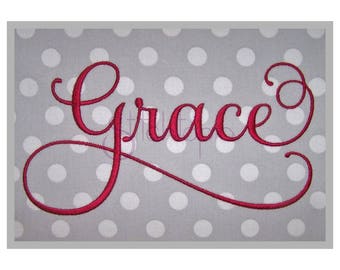 Grace Embroidery Font #1 - 1" 1.5" 2" 2.5" 3" 4" - 11 Formats Machine Embroidery Fonts Script Embroidery Fonts - Instant Download Files