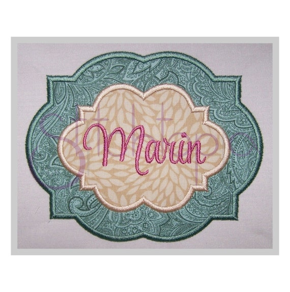 Retro Frame #4 Applique Embroidery Design DIGITAL DOWNLOAD