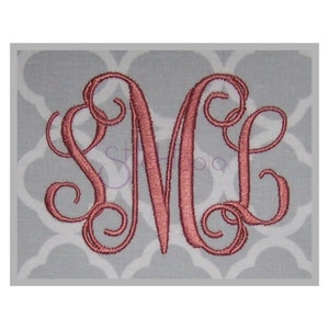 Interlocking Fancy Monogram Set 1″ 1.5" 2″ 2.5" 3″ - 11 Formats Machine Embroidery Fonts Monogram Embroidery Fonts - Instant Download FIles