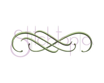 Grace Embroidery Accent #12 - Digital Machine Embroidery Design Element 8 Sizes PES DST HUS 10 Formats - Instant Download