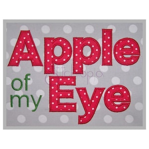 Pomme de mon oeil Applique police – 2 », 3 «, 4 » 11 Formats Machine broderie polices bloc Applique Applique Alphabets Instant télécharger fichiers de polices