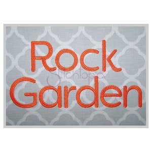 Rock Garden Embroidery Font .5" 1"1.25" 1.5" 2" Formate bx dst exp hus jef pes sew shv vip vp3 xxx Machine Embroidery Font Instant Download