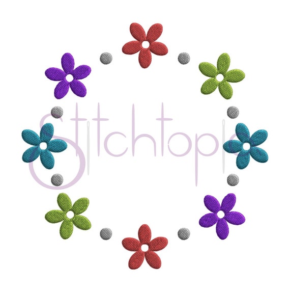 Buy Flower Dot Embroidery Frame Sizes 10 Formats PES DST EXP