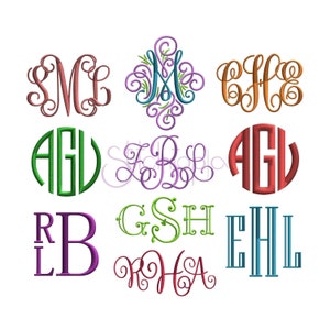 EMBROIDERY Monogram Font Bundle - 10 Machine Embroidery Monogram Fonts - Formats Included: Bx Dst Exp Hus Jef ONLY - Instant Download Files