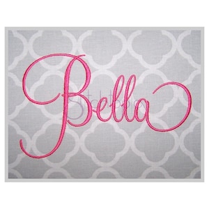 Bella Embroidery Font Set 1&quot; 1.5&quot; 2&quot; 3&quot; 4&quot; Formats bx dst exp hus jef pes sew shv vip vp3 xxx Machine Embroidery Fonts - Instant Download