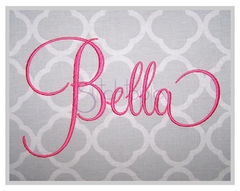 Bella Embroidery Font Set 1&quot; 1.5&quot; 2&quot; 3&quot; 4&quot; Formats bx dst exp hus jef pes sew shv vip vp3 xxx Machine Embroidery Fonts - Instant Download