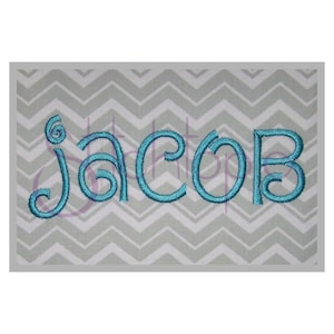 Jacob Embroidery Font Set - .5", 1", 2", 3" - 11 formatos DST PES BX Fuentes Máquina Bordado Fuente Alfabeto para Niños - Archivos de Descarga Instantánea