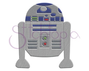 Space Robot 2 Embroidery Design  - 6 Sizes 10 Formats R2D2 Machine Embroidery Design Star Wars Embroidery Design - Instant Download Files