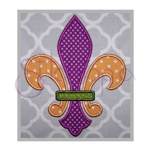 Fleur de Lis Applique Design - 6 sizes - 10 Formats - Digital Machine Embroidery Design Mardi Gras Applique  Design - Instant Download Files