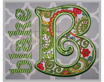 Blake Applique Font Set - 5″ 6″ 7″ Uppercase Letters Only - 11 Formats DST BX PES Machine Applique Embroidery Font - Instant Download Files