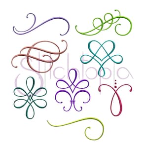 Grace Embroidery Accent Set 25-32 - 8 Designs 10 Formats Included Machine Embroidery Monogram Accent Designs - Instant Download Files