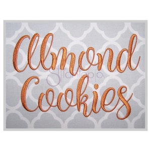 Fuente de bordado Almond Cookies #1 0,75" 1" 1,25" 1,5" 2" Formatos: bx dst exp hus jef pes sew shv vip vp3 xxx Descarga instantánea de fuente de bordado