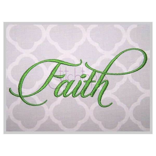 Faith #3 Embroidery Font 1" 1.25" 1.5" 2" 3" Formats: bx dst exp hus jef pes sew shv vip vp3 xxx Machine Embroidery Font - Instant Download