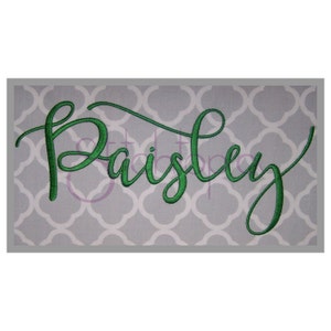 Paisley Monogram Set – 1″, 1.5", 2″, 2.5", 3″- Digital Machine Embroidery Font - Instant Download - Fancy Script for Girls - 11 Formats
