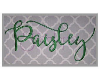 Paisley Monogram Set – 1″, 1.5", 2″, 2.5", 3″- Digital Machine Embroidery Font - Instant Download - Fancy Script for Girls - 11 Formats