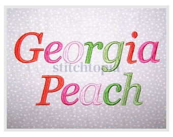 Georgia Peach ITALIC Embroidery Font .75" 1" 1.25" 1.5 2" Format bx dst exp hus jef pes sew shv vip vp3 xxx Embroidery Font Instant Download