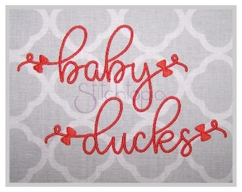 Baby Ducks #2 Embroidery Font 1" 1.25" 1.5" 2" 2.5" Formats: bx dst exp hus jef pes sew shv vip vp3 xxx Machine Embroidery Instant Download