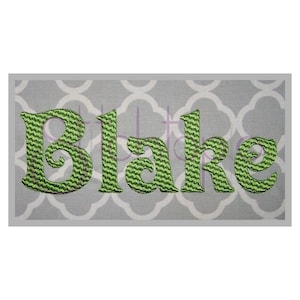 Conjunto de fuentes de bordado relleno de Blake – 1″ 1.5″ 2″ 3″ - 11 Formatos PES DST BX Fuentes Máquina de bordado Fuente Alfabeto de bordado Descarga instantánea