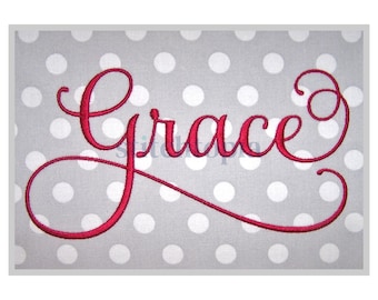 Grace Embroidery Font #1 - 1&quot; 1.5&quot; 2&quot; 2.5&quot; 3&quot; 4&quot; - 11 Formats Machine Embroidery Fonts Script Embroidery Fonts - Instant Download Files