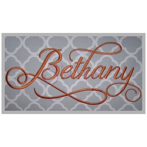 Bethany 2 Embroidery Font Set - 1&quot; 1.5&quot; 2&quot; 2.5&quot; 3&quot; Machine Embroidery Fonts Script Embroidery Font PES BX Fonts 11 Formats Instant Download