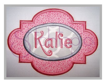 Quatrefoil Oval Applique Frame - 9 Sizes 10 Formats PES Digital Machine Embroidery Design Monogram Embroidery Frame - Instant Download Files