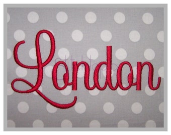 London Embroidery Font #1 - 1" 1.5" 2" 2.5" 3" Machine Embroidery Font Formats: bx dst exp hus jef pes sew shv vip vp3 xxx Instant Download