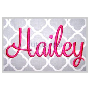 Fuente de bordado Hailey n.° 1: 0,5", 1", 1,5", 2", 2,5", 3" - 11 formatos Fuentes BX Fuente de bordado a máquina Fuente de bordado Script: descarga instantánea