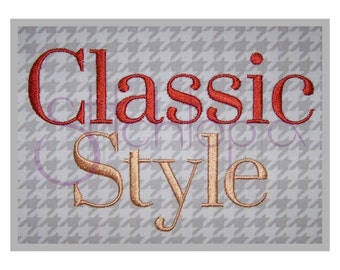 Classic Style Embroidery Monogram Set  .5″ 1" 1.5" 2″ 2.5"- Machine Embroidery Monogram Font Numbers Punctuation Alphabet Instant Download