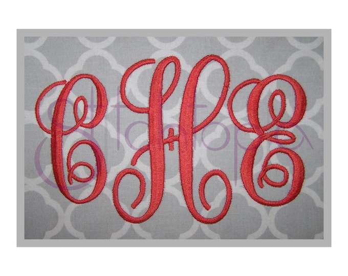 Elegant Embroidery Monogram Set 3 3.5 4 - Etsy