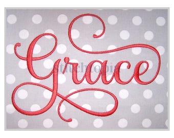 Grace Embroidery Font #2 - 1&quot; 1.5&quot; 2&quot; 2.5&quot; 3&quot; 4&quot; - 11 Formats Machine Embroidery Fonts Script Embroidery Fonts - Instant Download Files