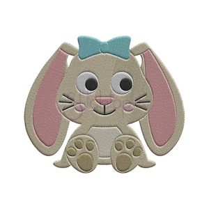 Easter Bunny Embroidery Design for Girls - 9 Sizes 10 Formats PES Easter Machine Embroidery Design Easter Embroidery Design Instant Download