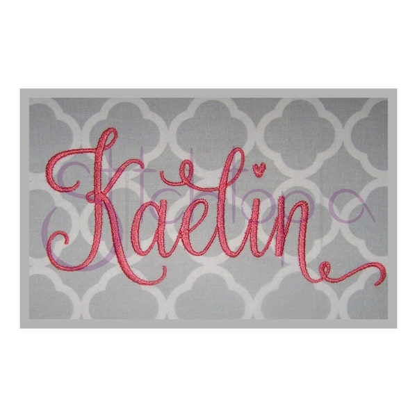 Kaelin 1 Embroidery Font Set - 4" 5" 6" - 11 Formats BX Fonts PES Machine Embroidery Font Alphabet Script Embroidery Font Instant Download
