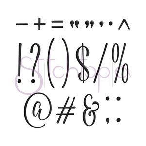 Conjunto de puntuación # 2 - 1 "2" 3" Máquina Bordado Diseños de puntuación Máquina Bordado Ampersand Coma Período Dash - Descarga instantánea archivos