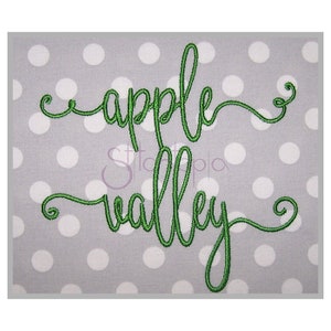 Apple Valley #2 Embroidery Font 1" 1.5" 2" 2.5" 3" READ SIZING INFO Formats: bx dst exp hus jef pes sew shv vip vp3 xxx - Instant Download