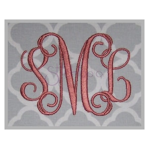 Interlocking Vine Embroidery Monogram 1&quot; 1.5&quot; 2&quot; 2.5&quot; 3&quot;- Machine Embroidery Fonts Embroidery Monogram Fonts 11 Formats - Instant Download
